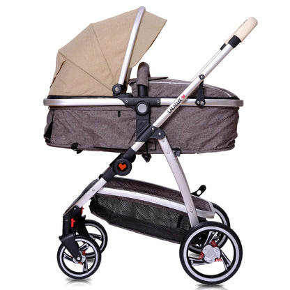Lalalux Babyboomer leichter Kombikinderwagen Komplettset, Multifunktions-Kinderwagen, klappbar, sportlich, universell, doppelte Federung, inkl. Tasche, Regenschutz u.v.m. Für Kinder bis 36 Monate - Meloni2