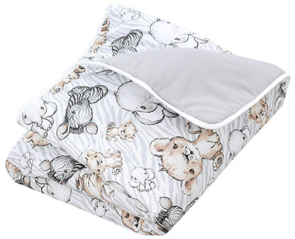 TupTam Krabbeldecke für Baby 120x120 cm - Gepolsterte Spieldecke Baby Baumwolle, XXL, OEKO-TEX, Weich & Hautfreundlich, Farbe: Wald/Beige - Meloni2