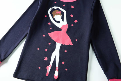 LOLPIP Mädchen Pyjamas 100% Baumwolle Schlafanzug für Kinder Schlafkleidung Langarm 4 Stück Set 1-12 Jahre