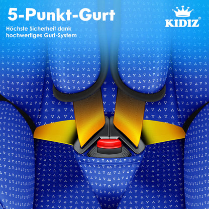 KIDIZ® Autokindersitz Triangle Premium Kindersitz Kinderautositz | Autositz Sitzschale | 9 kg - 36 kg 1-12 Jahre | Gruppe 1/2/3 | universal | zugelassen nach ECE R129/03 | mit Isofix