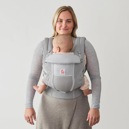 Ergobaby Adapt Babytrage für Neugeborene ab Geburt, 3-Positionen SoftFlex Mesh Ergonomische Babybauchtrage Rückentrage Baby-Tragetasche, Natural Beige, 1 Einheit