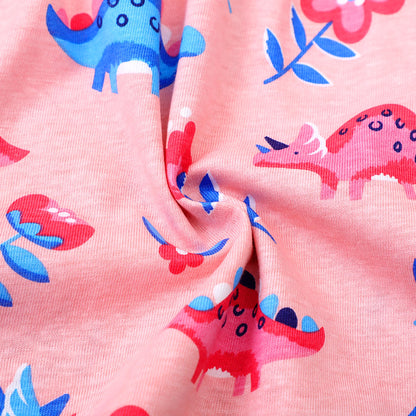 JinBei Mädchen Kleid Baumwolle Rundhals Rüschen Ärmellos Lässige Einhorn Cartoon-Applikationen Blau/Weiße Gestreift Kleidung Kinder Sommer Party Festliches Prinzessin A-Linie Kleider Gr. 98-128