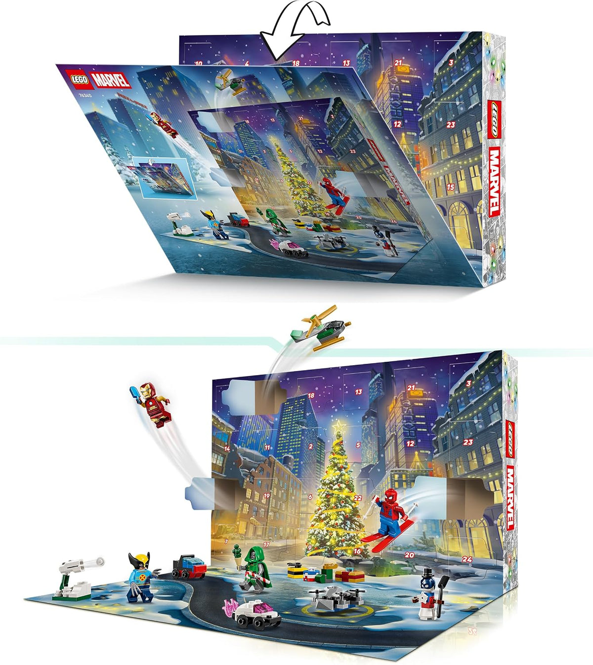 LEGO Marvel Adventskalender 2026 Spielzeug für Kinder ab 6 Jahren 76340