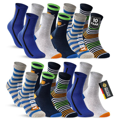 10 Paar Kinder Socken Jungen & Mädchen Baumwolle Kindersocken
