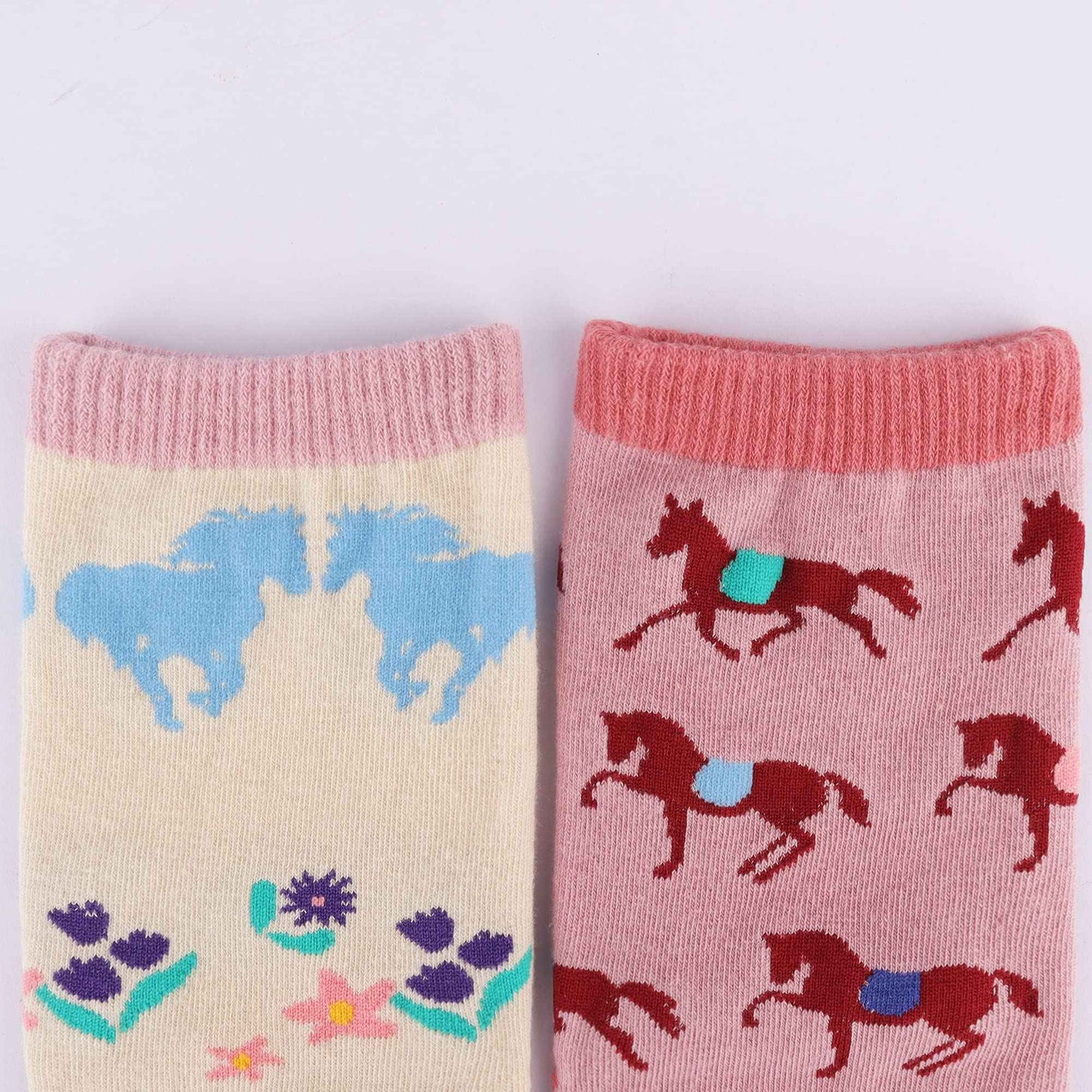 Belloxis Women's Socks 39-42 Horse Girls Gift Knee Socks Women's Rider Cotton Socks