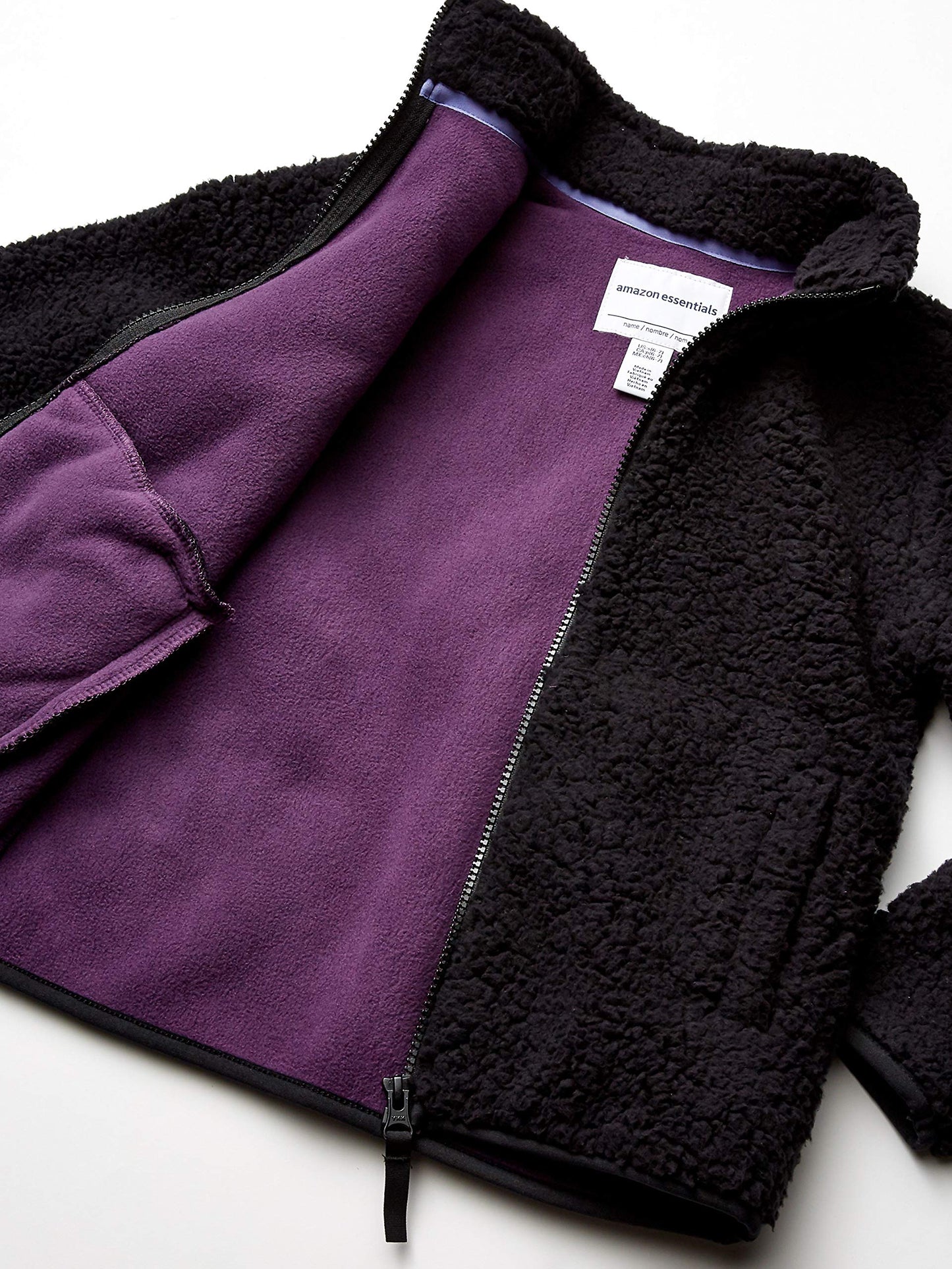 Amazon Essentials Mädchen Sherpa-Fleecejacke mit durchgehendem Reißverschluss