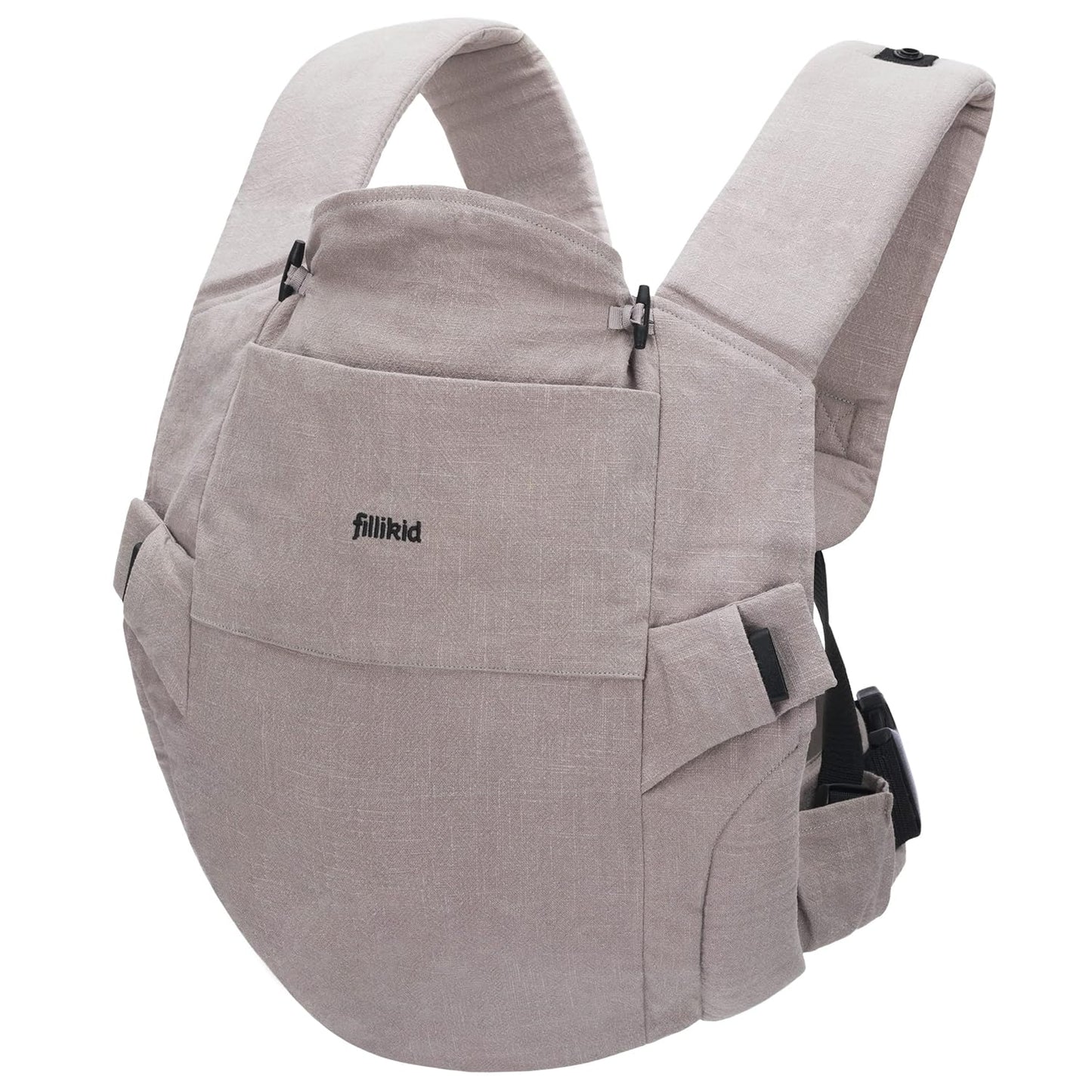 Fillikid Babytrage Natural ab 3,5-20 kg für Bauch-, Hüft und Rückentrageposition - Grau