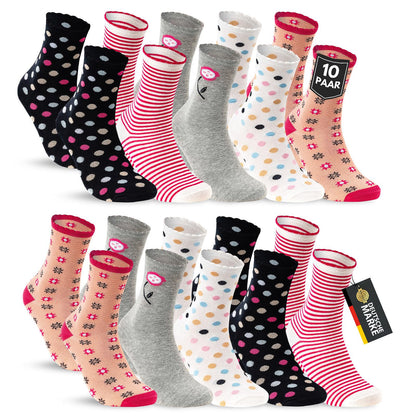 10 Paar Kinder Socken Jungen & Mädchen Baumwolle Kindersocken
