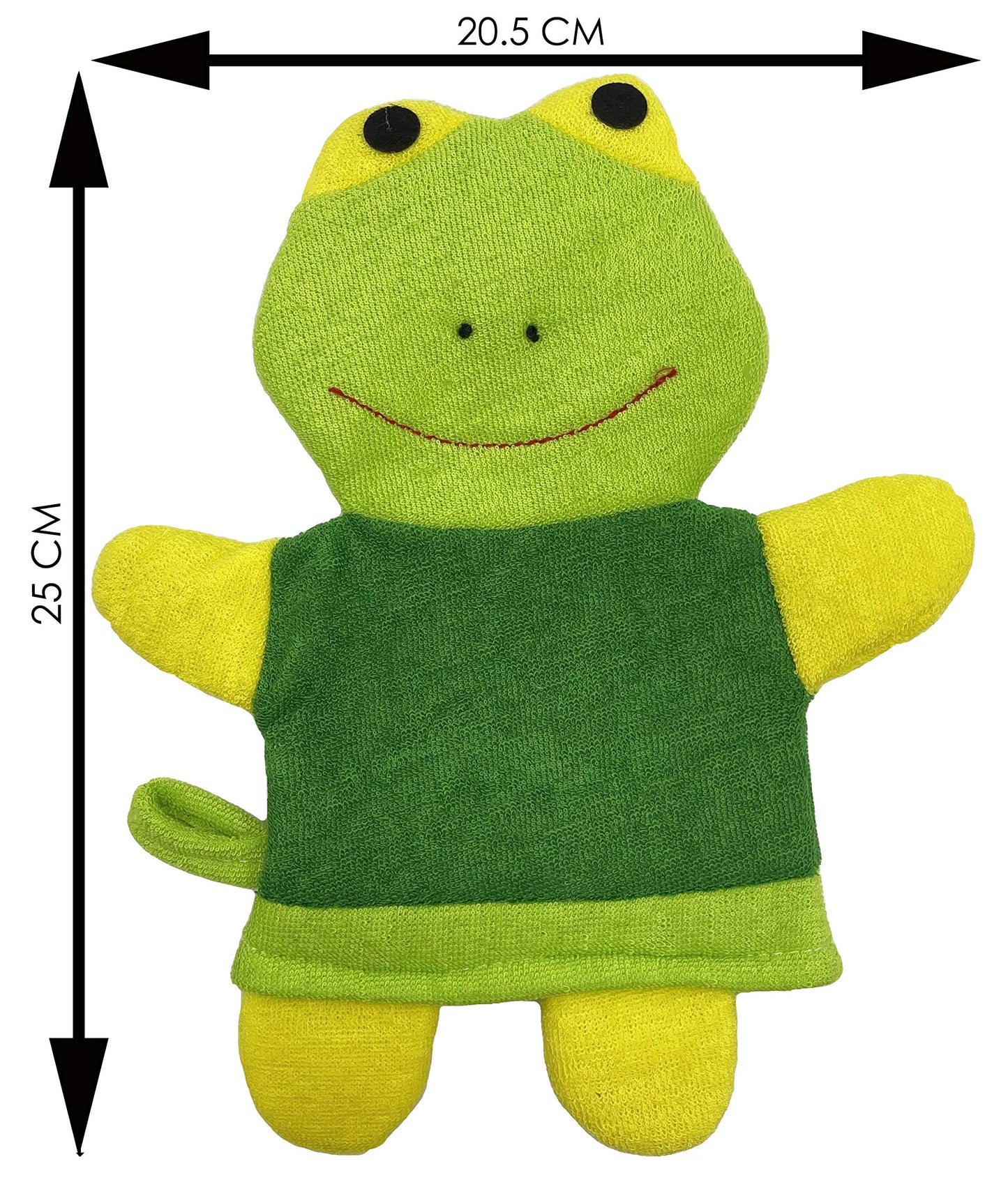 VAIYNWOM Frog Wash Mitt with Animal Motif for Happy Bathing Fun, Wash Mitt for Babies and Children from 0+ Months