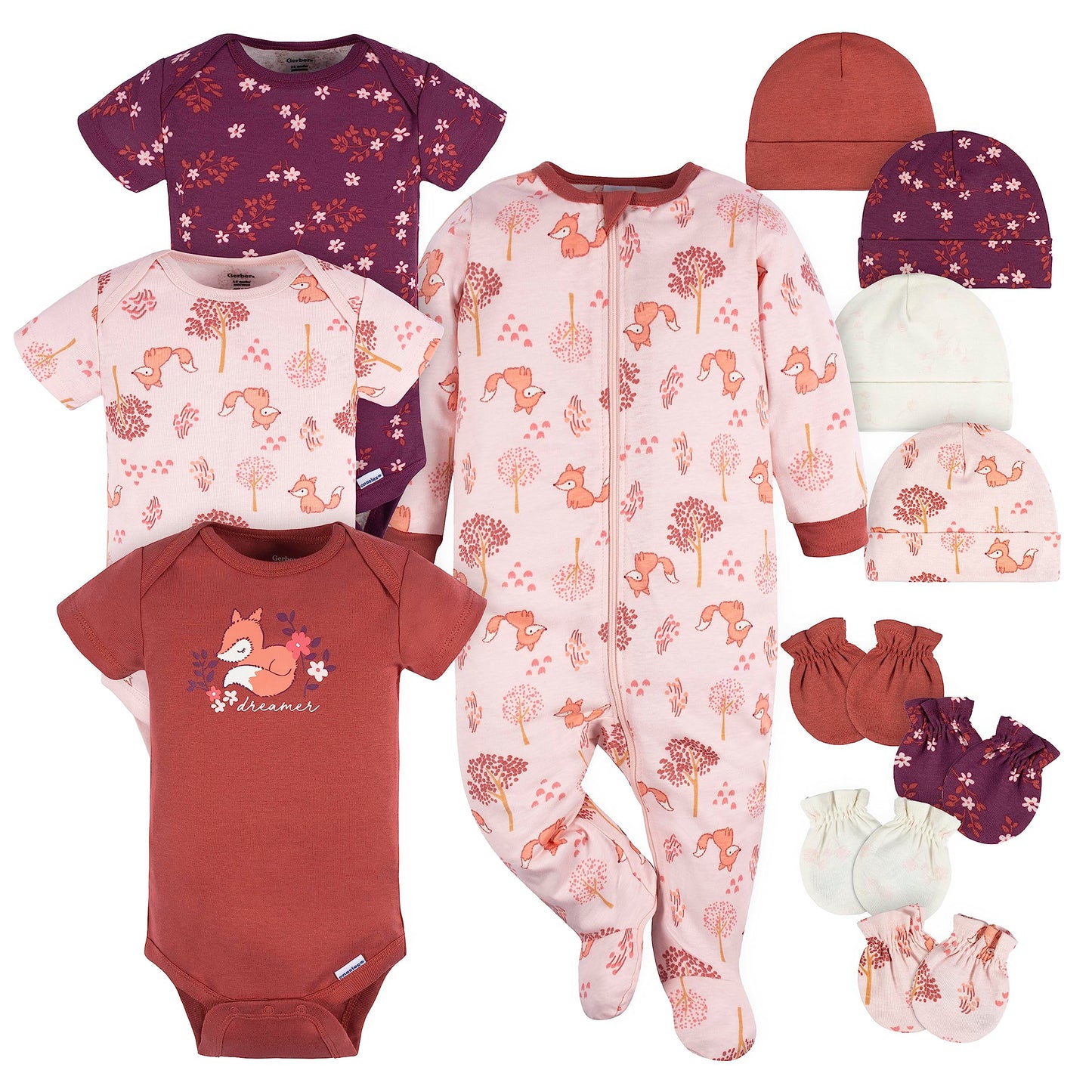 Gerber Baby Girls Boys and Girls 12 Piece Layette Gift Set 12-Piece Layette Clothing Set (Pack of 12)