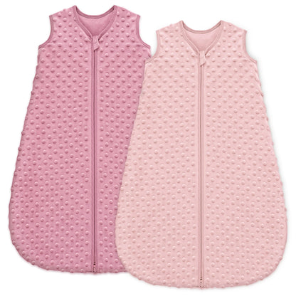 Unnivoll Baby Sleeping Bag, 1.5 Tog Baby Sleeping Bag, 0-6 Months, Pack of 2, Sleeping Bag, Winter, Autumn, 67 cm, for Boys and Girls, Newborns, Coffee