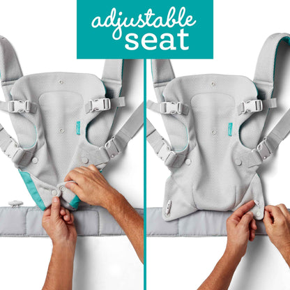 Infantino Flip Advanced 4-in-1 Babytrage, Ergonomisch, Umwandelbar, mit Blickrichtung Nach Innen und Außen, Vorne und Hinten Tragbar für Neugeborene bis Kleinkinder von 3,6-14,5 kg, Grau