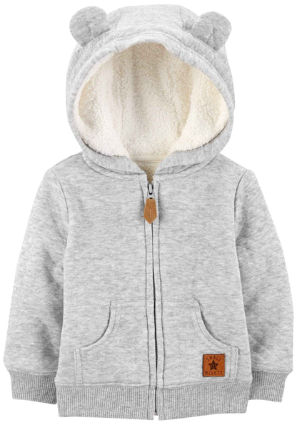 Simple Joys by Carter's Baby Girls' Hooded Sweater with Sherpa Lining Infant and Toddler Outerwear Jackets