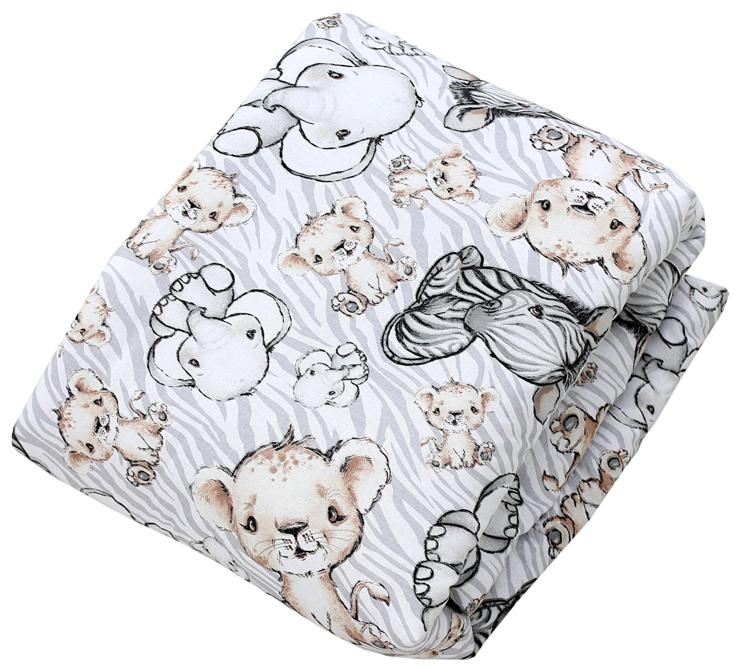 TupTam Krabbeldecke für Baby 120x120 cm - Gepolsterte Spieldecke Baby Baumwolle, XXL, OEKO-TEX, Weich & Hautfreundlich, Farbe: Wald/Beige - Meloni2