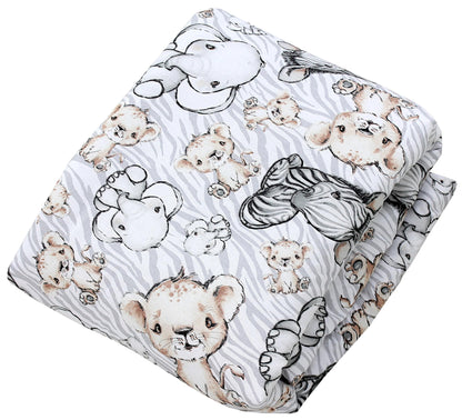 TupTam Krabbeldecke für Baby 120x120 cm - Gepolsterte Spieldecke Baby Baumwolle, XXL, OEKO-TEX, Weich & Hautfreundlich, Farbe: Wald/Beige - Meloni2