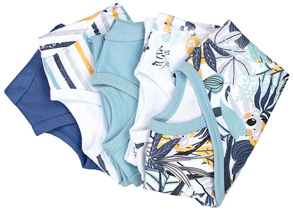 TupTam Baby Jungen Langarm Wickelshirt Baumwolle 5er Set