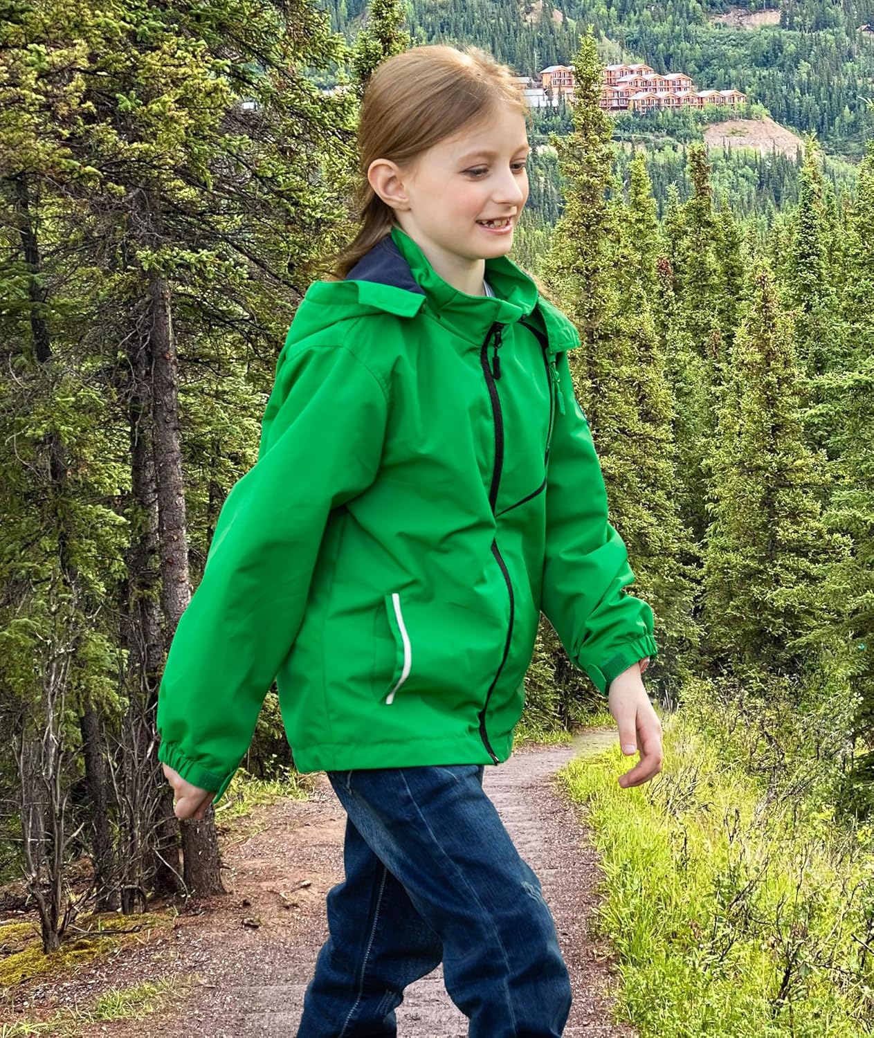 YoungSoul Children's Waterproof Rain Jacket with Removable Hood