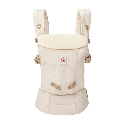 Ergobaby Adapt Babytrage für Neugeborene ab Geburt, 3-Positionen SoftFlex Mesh Ergonomische Babybauchtrage Rückentrage Baby-Tragetasche, Natural Beige, 1 Einheit