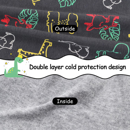 Kinder Beanie Mütze & Loop Schal Set, 95% Baumwolle Mütze Schal Set Mädchen Jungen 2-8 Jahren, Schlauchschal Warme Wintermütze Strickmützen für Herbst Winter Frühling
