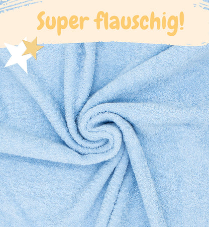 Babykajo Baby-Kapuzenhandtuch-Set mit 2 Waschlappen, Öko-Tex Standard 100 zertifiziert, weiches Frottee-Babyhandtuch mit Kapuze, 80 x 80 cm