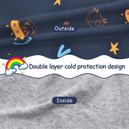 Kinder Beanie Mütze & Loop Schal Set, 95% Baumwolle Mütze Schal Set Mädchen Jungen 2-8 Jahren, Schlauchschal Warme Wintermütze Strickmützen für Herbst Winter Frühling
