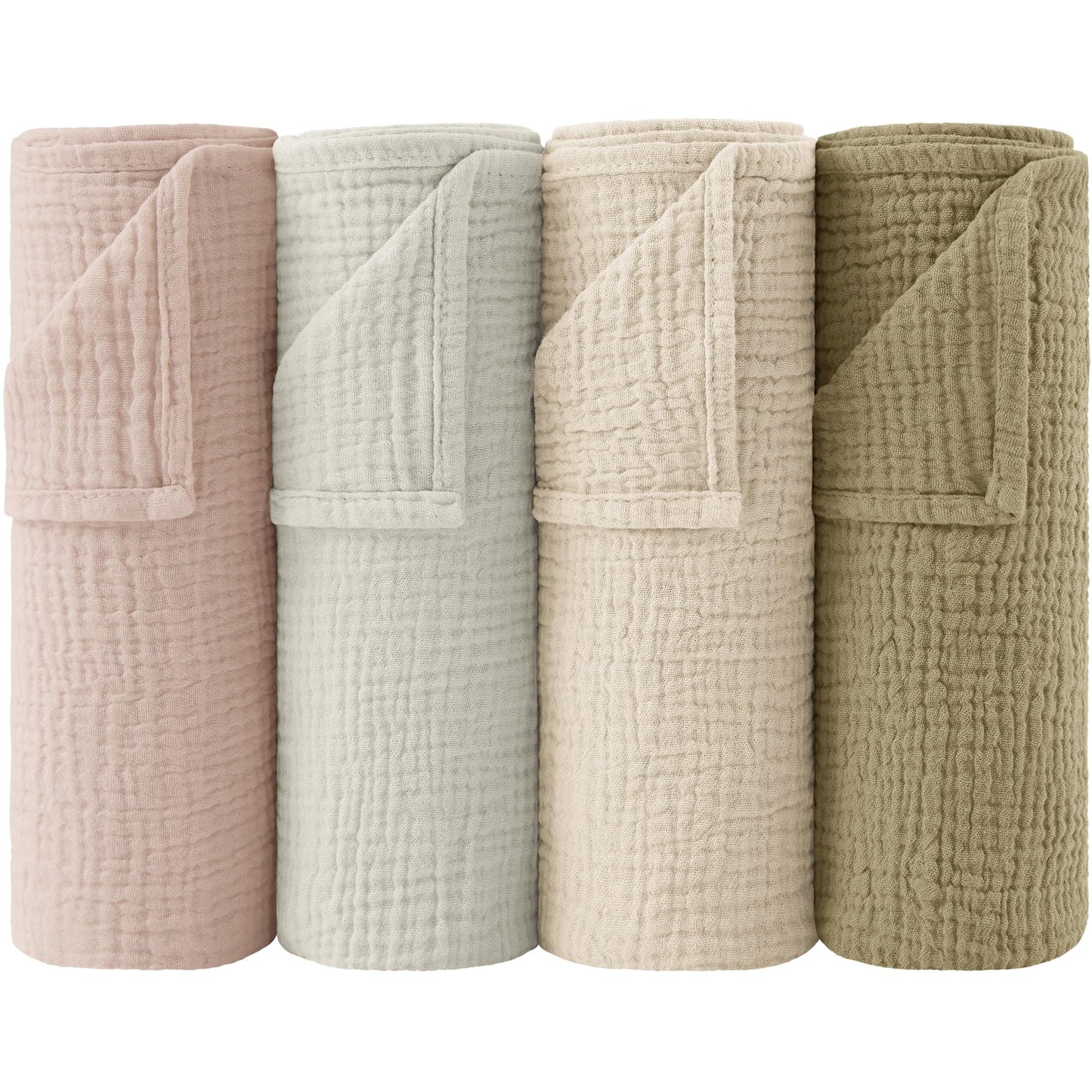 Bearmoss Moltontücher Baby 100% Baumwolle Weiche Spucktücher Baby,Atmungsaktiv und Extrem Saugfähig Musselin Tuch für Saugstark Mulltücher 4er 60x60cm (Brauner Druck)