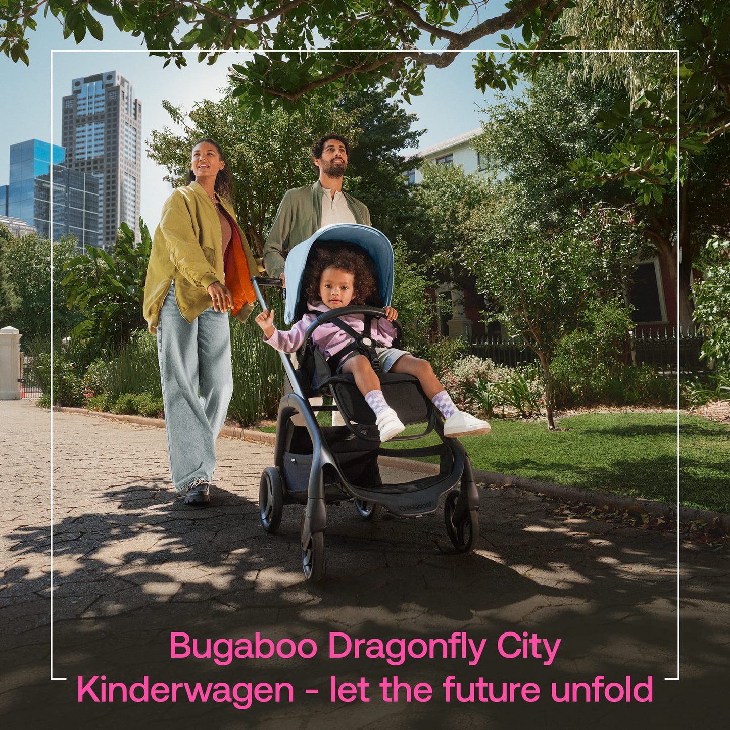 Bugaboo Dragonfly Liegewanne mit Lüftungsfenstern, einhändig faltbar in jeder Position, kompatibel mit dem Bugaboo Dragonfly City-Kinderwagen, Midnight Black