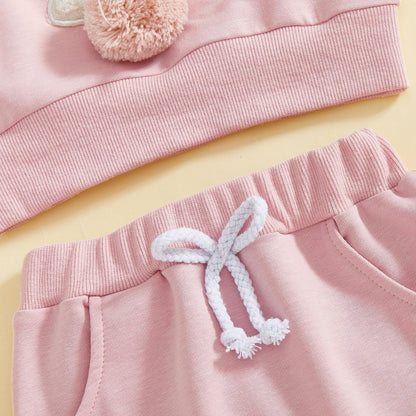 Geagodelia Baby Jungen Mädchen Ostern Outfit Kleidung Osterhase Babykleidung Set Sweatshirt Langarmshirt + Hose Neugeborene Kleinkinder Weiche Babyset My First Easter