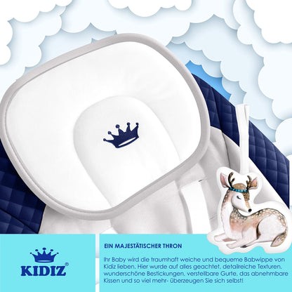 KIDIZ® Baby Rocker Baby Swing with 5 Speed Settings Foldable Baby Rocker Swing Baby High Chair with Play Arch Toys 5 Soothing Natural Sounds Newborn Anthracite