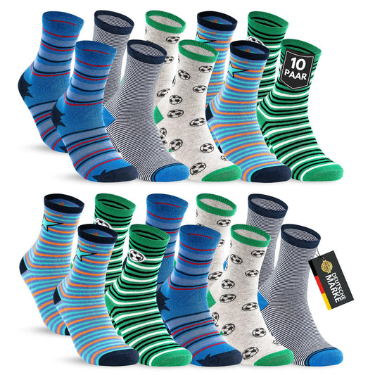 10 Paar Kinder Socken Jungen & Mädchen Baumwolle Kindersocken
