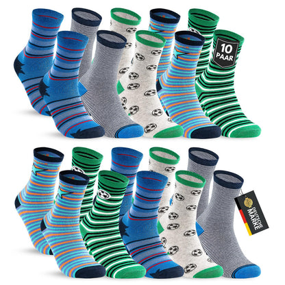 10 Paar Kinder Socken Jungen & Mädchen Baumwolle Kindersocken