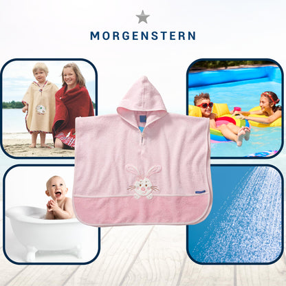Morgenstern Bath Poncho Children's Baby Girls Boys 100% Cotton Oeko-Tex Baby Bath Towel Hooded Towel Bathrobe Terry Cloth