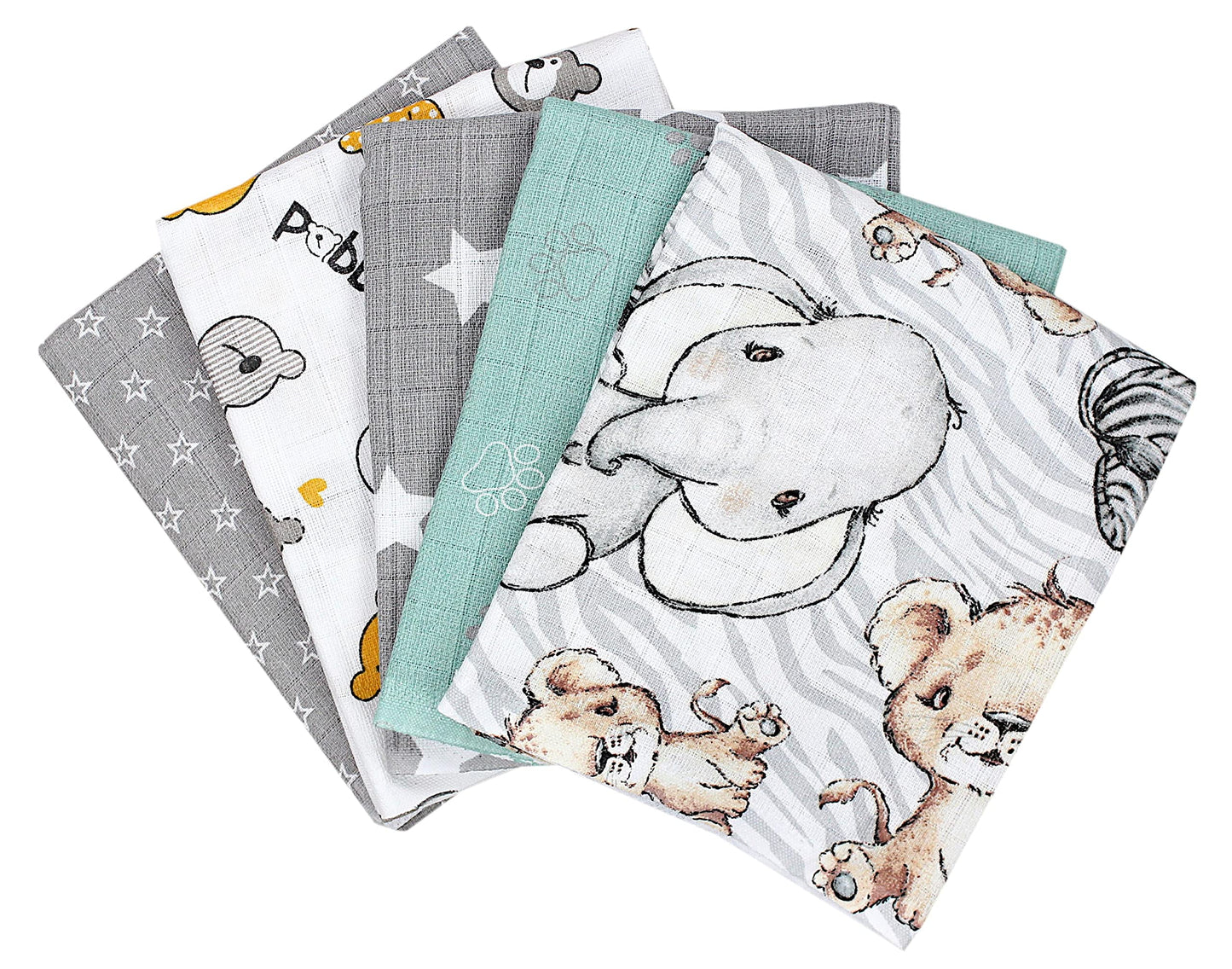 TupTam Baby Mullwindeln Spucktücher 70x80 5er / 10er Pack, Farbe: Mädchen 5, Anzahl der Teile:: 5er Pack