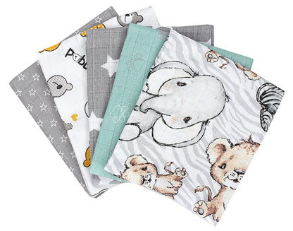 TupTam Baby Mullwindeln Spucktücher 70x80 5er / 10er Pack, Farbe: Mädchen 5, Anzahl der Teile:: 5er Pack