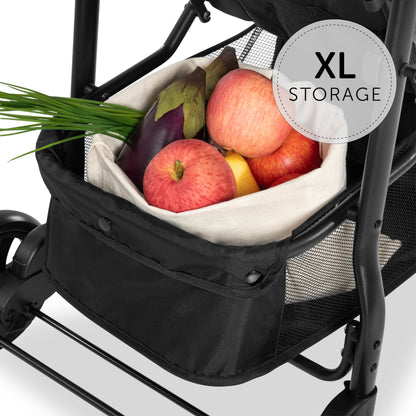 hauck Buggy Citi Neo II mit Getränkehalter, Einhändig Klein Faltbar, für Kinder ab Geburt bis 22 kg mit Liegefunktion, Tasche im Verdeck, XL Korb bis 3 kg (Black)