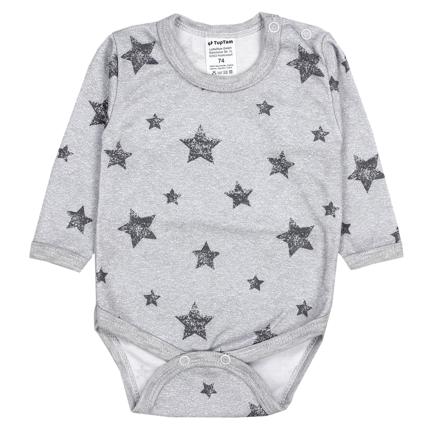 TupTam Baby Body Langarm – Weicher Body Baby 5er Pack aus Baumwolle, Unifarben, OEKO-TEX Zertifiziert