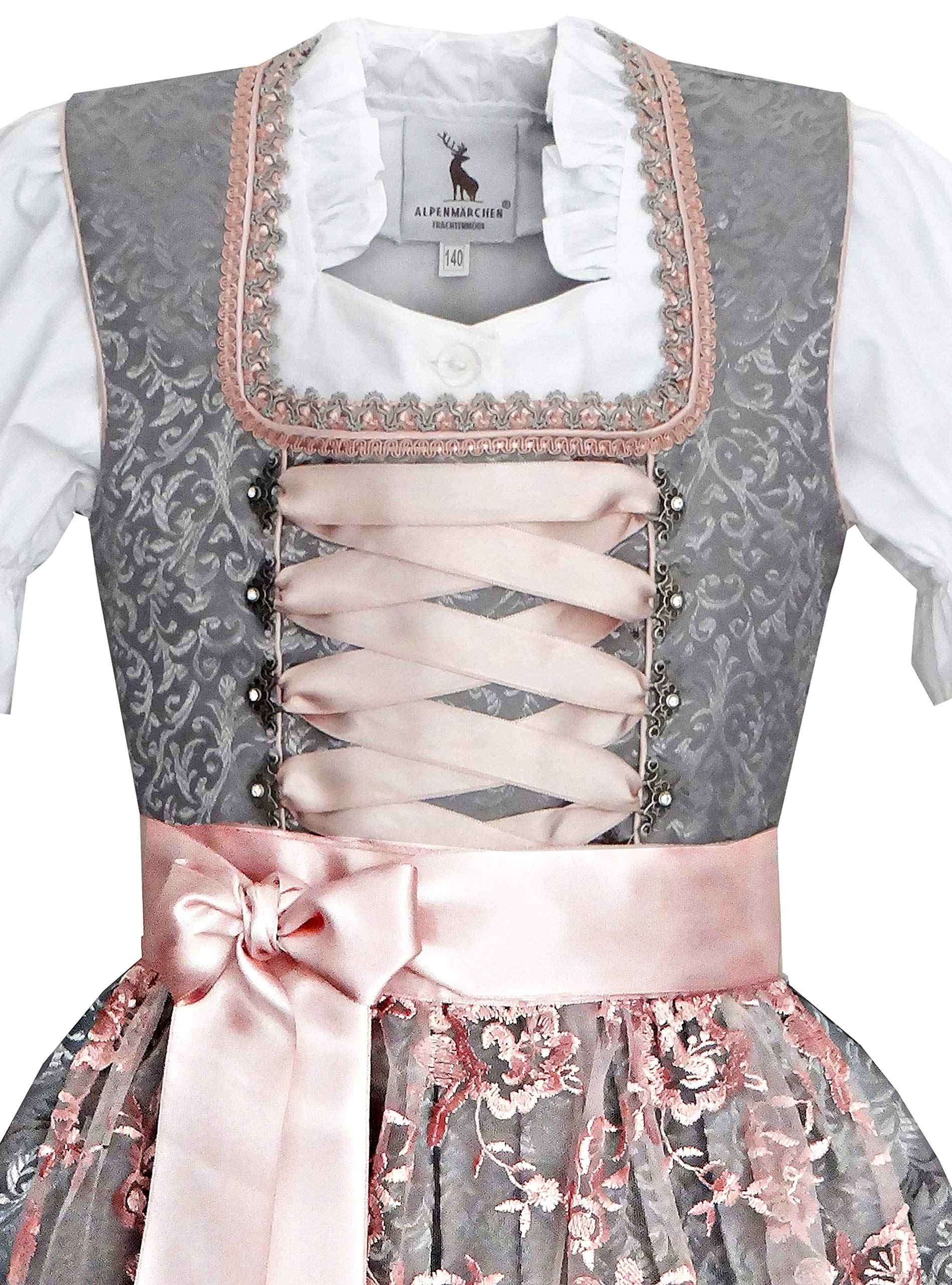 Alpenmärchen Children's Dirndl from Exclusive Collection Including Apron and Blouse, Many Other Models