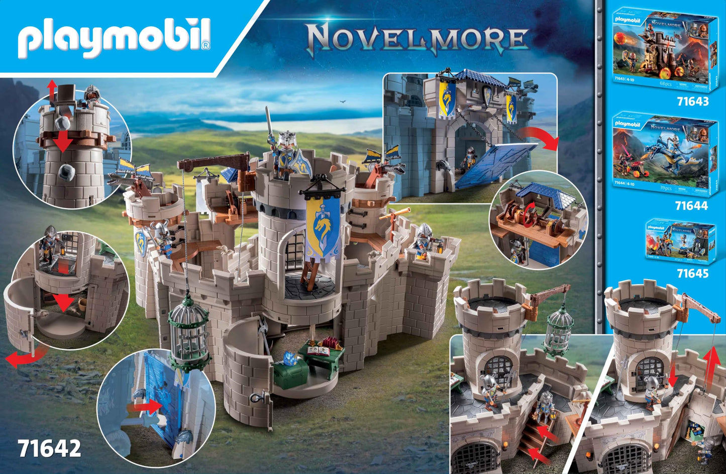 PLAYMOBIL Novelmore 71642 Arwynns Castle, Knight's Castle, Includes Three Knights and Numerous Accessories for Realistic Battles, Action-packed Toy for Children from 4 Years