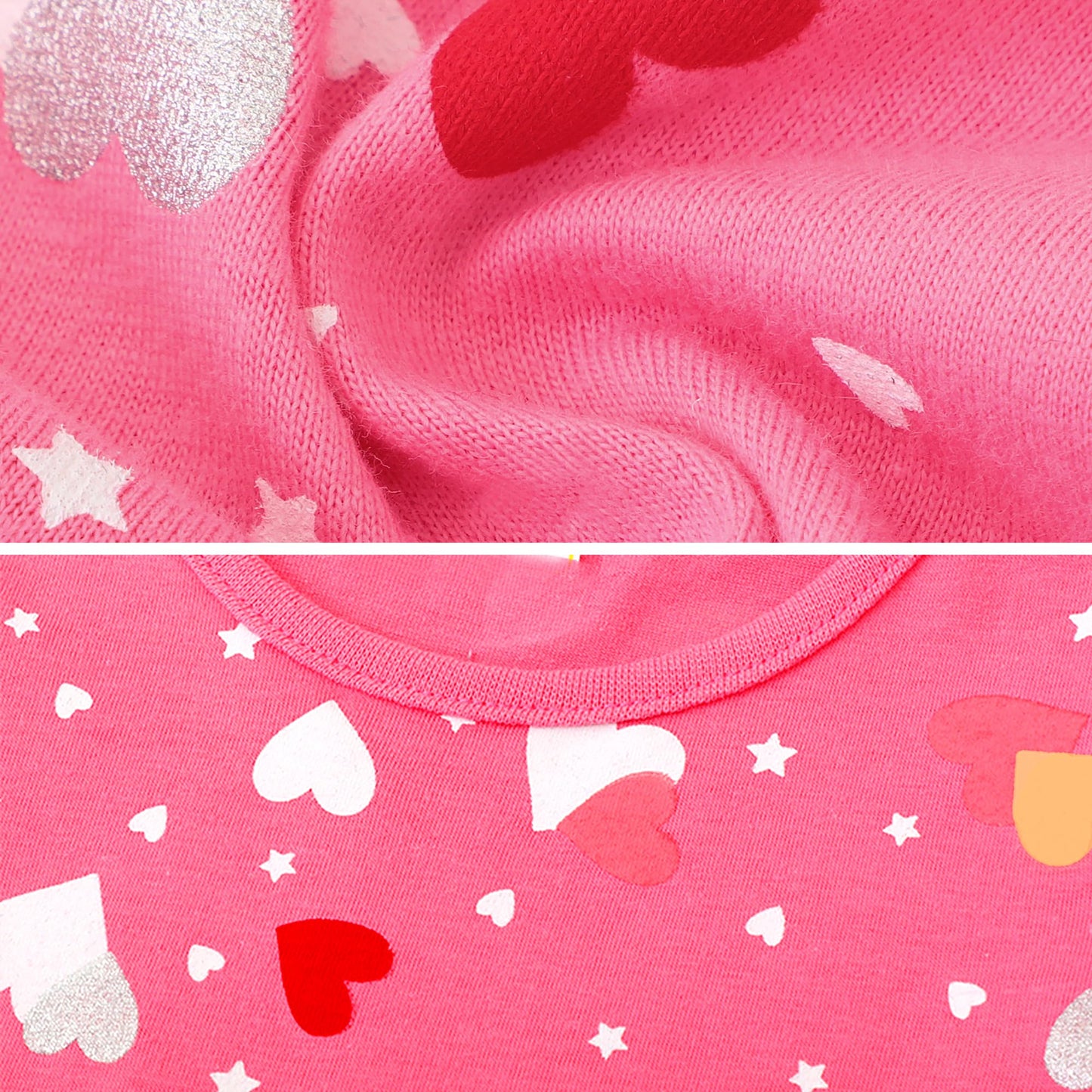 FILOWA Kleider für Mädchen Kinder Einhorn Blumen Stickerei Herz Druck Tier Sommerkleid Cartoon Kinderkleider Embroider Baumwolle Mädchenkleid Lange/Ärmellos Lässige Geburtstag Kinderkleidung,Gr.92-128