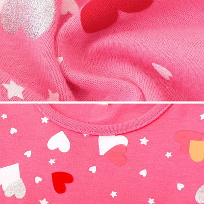 FILOWA Kleider für Mädchen Kinder Einhorn Blumen Stickerei Herz Druck Tier Sommerkleid Cartoon Kinderkleider Embroider Baumwolle Mädchenkleid Lange/Ärmellos Lässige Geburtstag Kinderkleidung,Gr.92-128