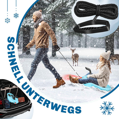 KESSER® Bob Snow Bob Alpina with LED Light Including Pull Rope Sledge Children's Sledge Pointed Bob Plastic Sledge Stable for Children and Adults Snow Sports Winter Sports Sledge