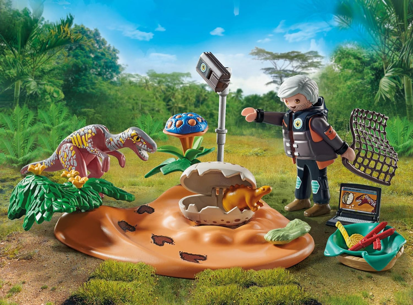 PLAYMOBIL | Dinos | Stegosaurus-Nest mit Eierdieb | nachhaltiges Spielzeug für Kinder ab 4 Jahren | 71526