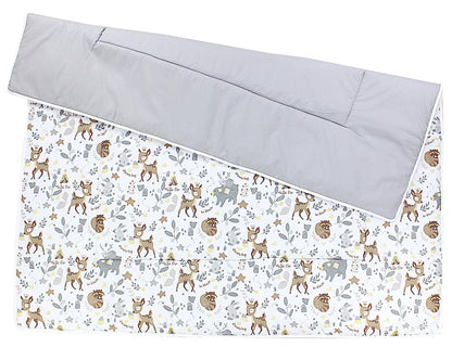TupTam Krabbeldecke für Baby 120x120 cm - Gepolsterte Spieldecke Baby Baumwolle, XXL, OEKO-TEX, Weich & Hautfreundlich, Farbe: Wald/Beige - Meloni2