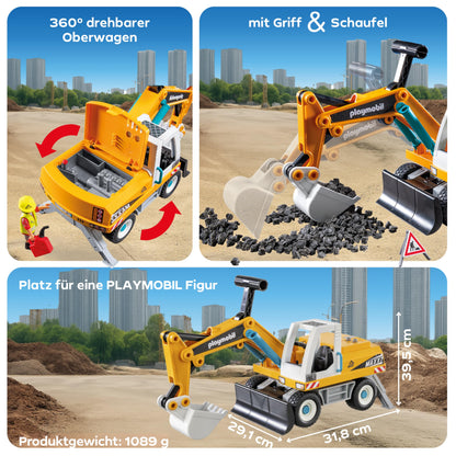 PLAYMOBIL Road Construction Site Toy Child Construction Site Play Set Toy for Children from 4 Years 71751