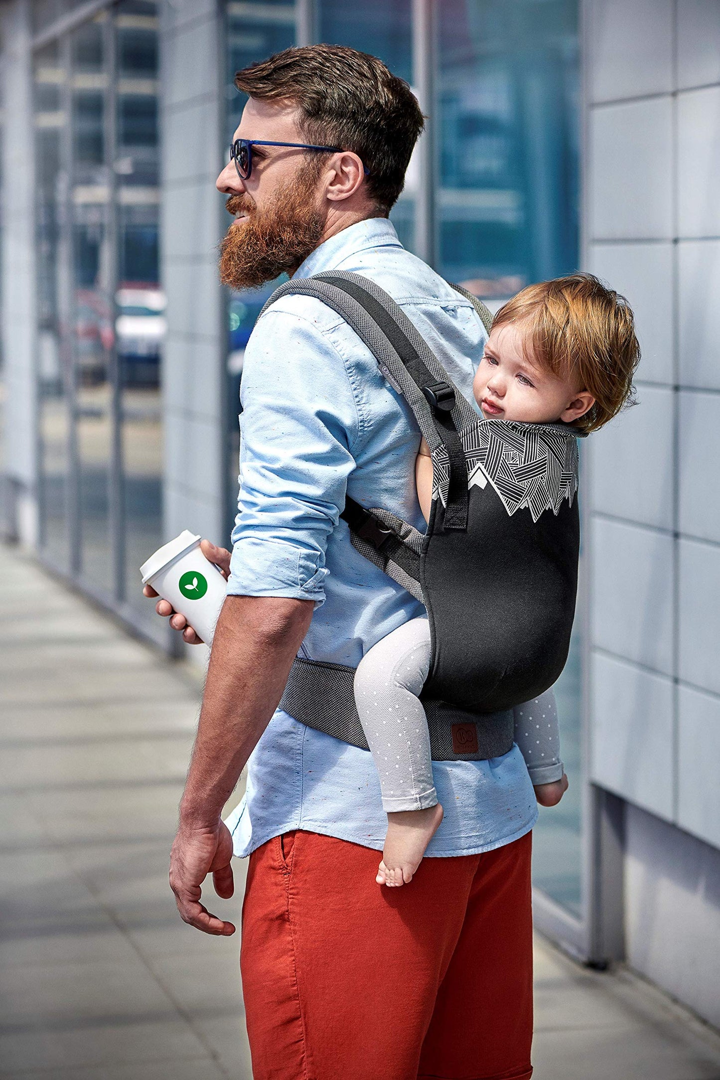 Kinderkraft Babytrage MILO, Rückentrage, Bauchtrage für Säuglinge und Kleinkinder, Baby Carrier, Kindertrage, Ergonomisch, aus Baumwolle, Leichte Konstruktion, ab 3 Monate bis 20 kg, Grau
