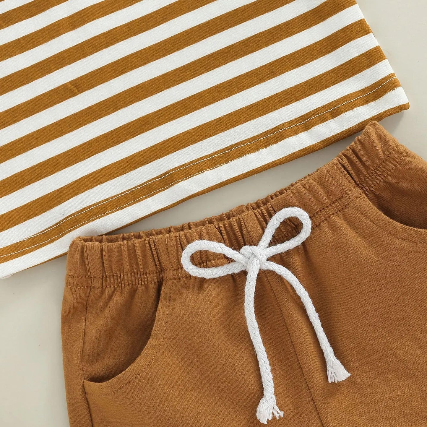 Baby Sommerkleidung Jungen Neugeborene Set Kurzarm Streifen T-Shirt und Casual Hose mit Taschen Sommer 2Pcs Outfits Kleinkind Bekleidungsset