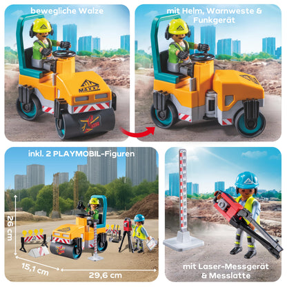 PLAYMOBIL Road Construction Site Toy Child Construction Site Play Set Toy for Children from 4 Years 71751
