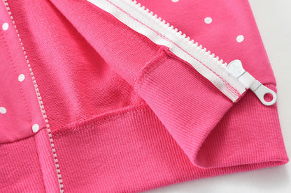 CM-Kid Zip Up Hoodie Mädchen Kapuzenpullover Reißverschluss Sweatshirts Hoody Baumwolle Kinder Erdbeere Langarm Kapuzenjacke Warm 1-7 Jahre 92-122