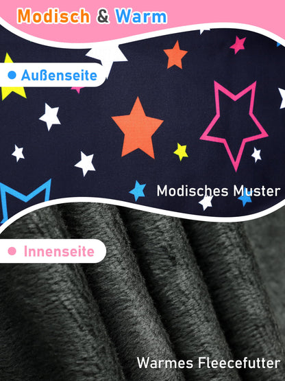 Ruisita 2 Pack Girls Winter Leggings Warm Thick Fleece Lined Leggings for Kids Ankle Length Printed Stretch Pants