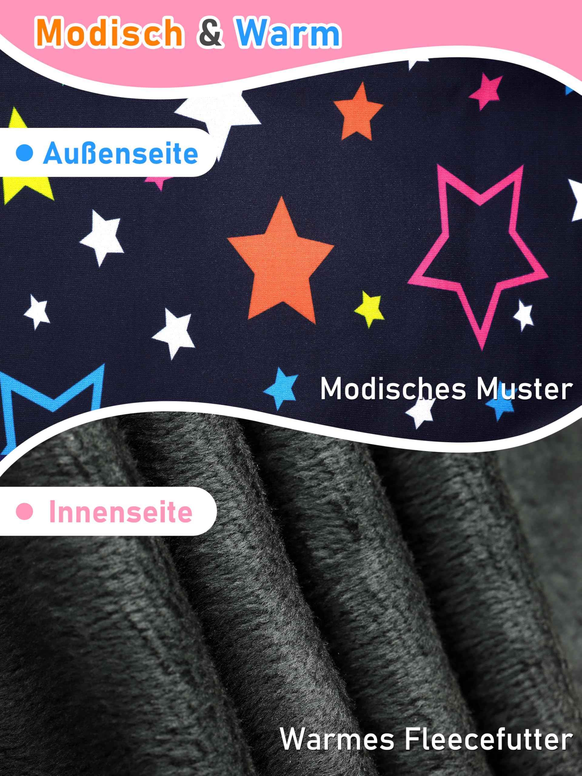 Ruisita 2 Pack Girls Winter Leggings Warm Thick Fleece Lined Leggings for Kids Ankle Length Printed Stretch Pants